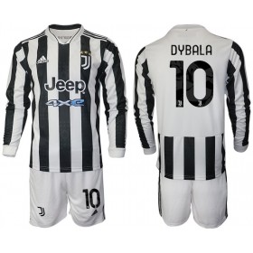 Koszulka Juventus Dybala 10 Dziecięcy Domowe Stroje Piłkarskie 2021/22 Długi Rękaw